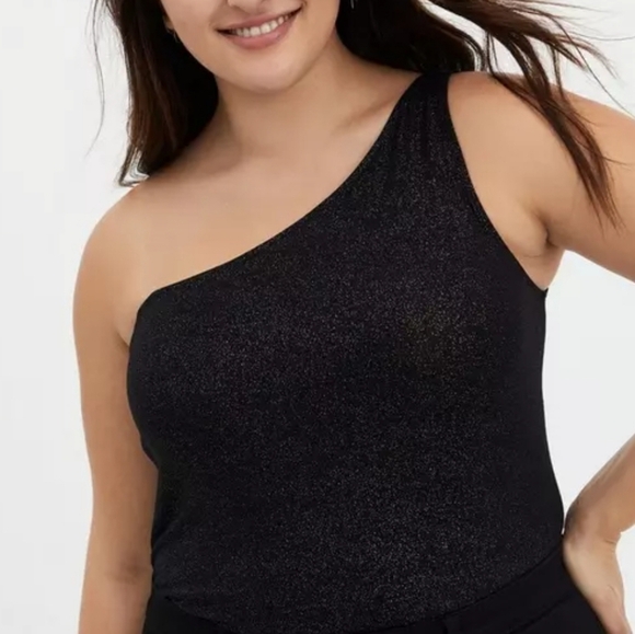 torrid Tops - Torrid One-Shoulder Sparkle Top W/ Asymmetrical Neckline